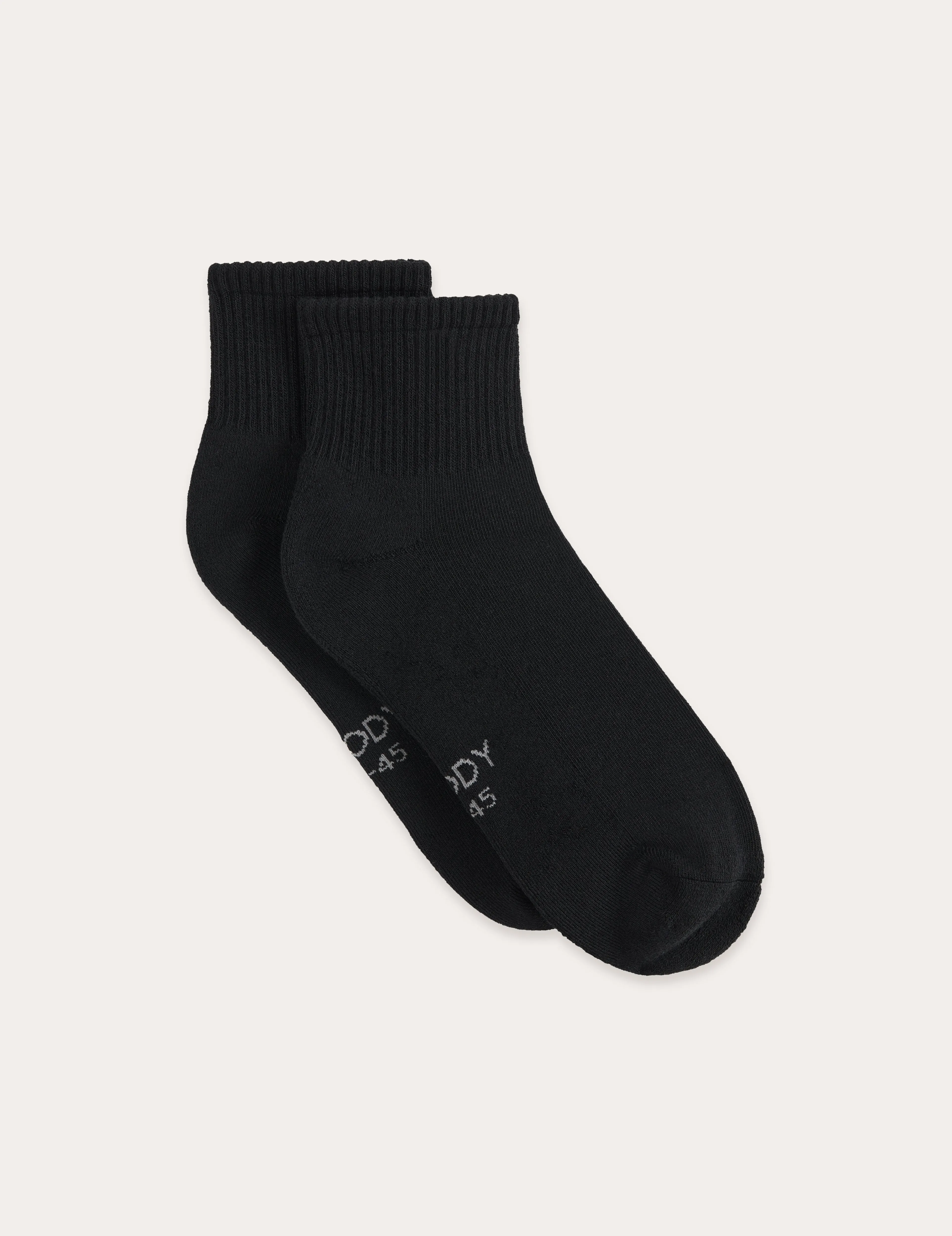 Cushioned Quarter Crew Socks - Black,Men Socks