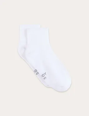 Cushioned Quarter Crew Socks - White,Men Socks