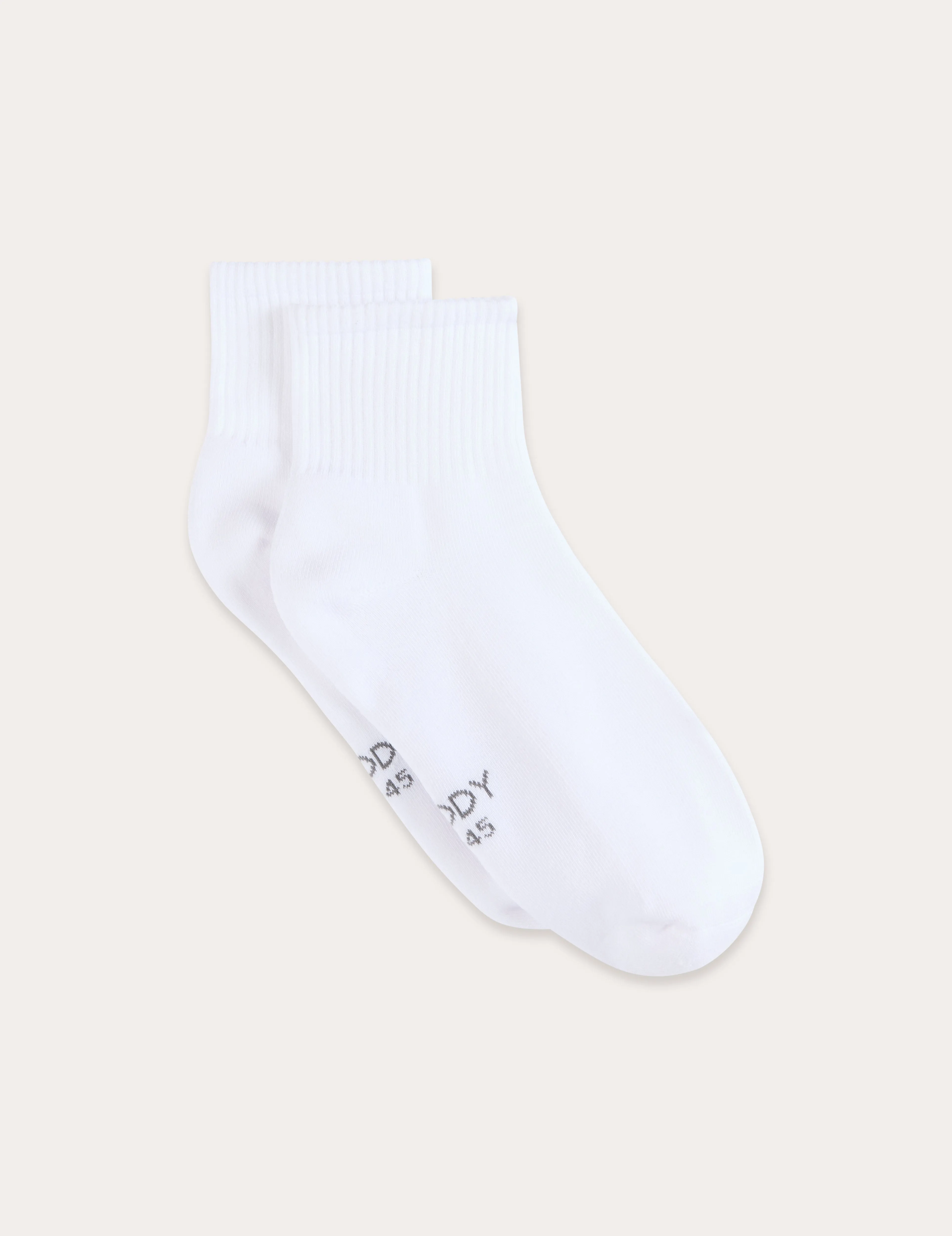 Cushioned Quarter Crew Socks - White,Men Socks