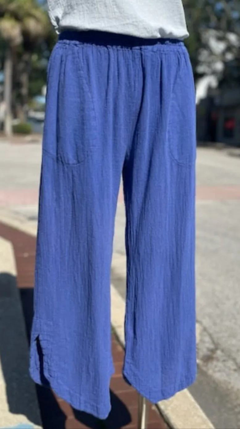 Deloris Pants 100% Cotton Gauze- With Pockets!,Women Wear
