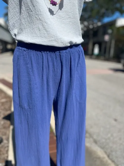 Deloris Pants 100% Cotton Gauze- With Pockets!,Women Wear