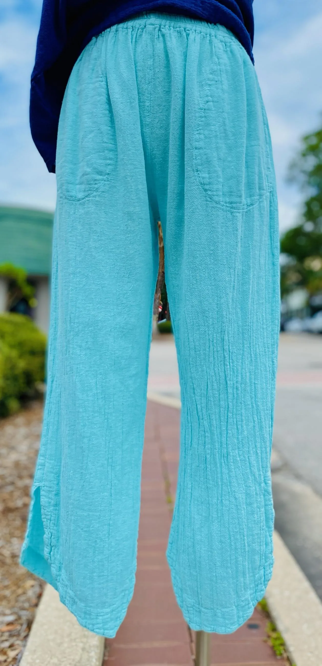 Deloris Pants 100% Cotton Gauze, With Pockets!,Women Wear