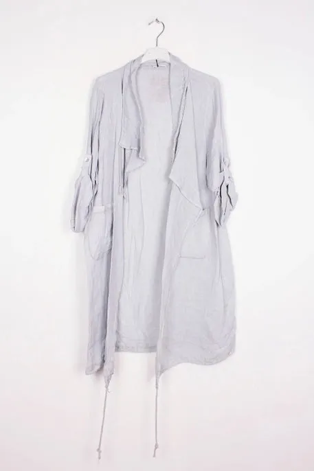 Drawstring Waterfall Linen 9679,Women Wear