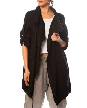 Drawstring Waterfall Linen 9679,Women Wear