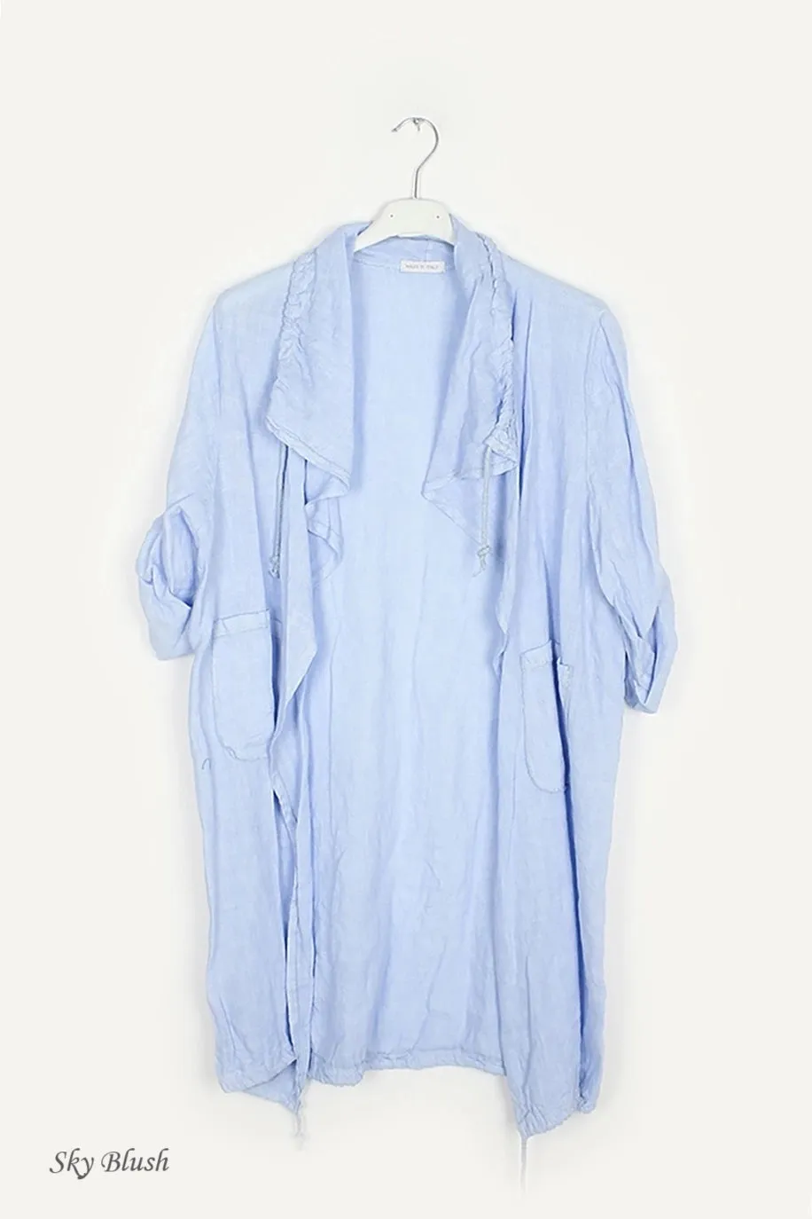 Drawstring Waterfall Linen 9679,Women Wear
