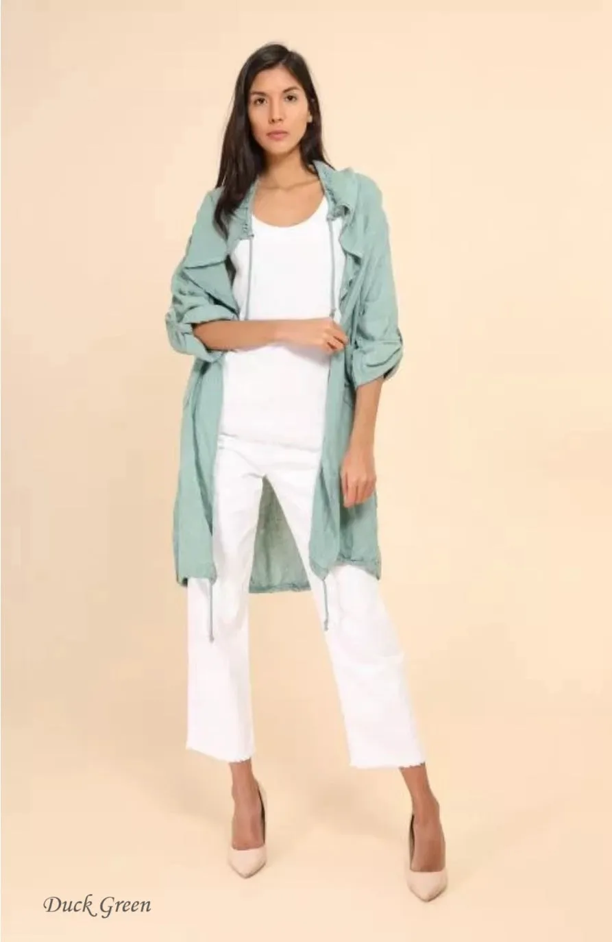 Drawstring Waterfall Linen 9679,Women Wear