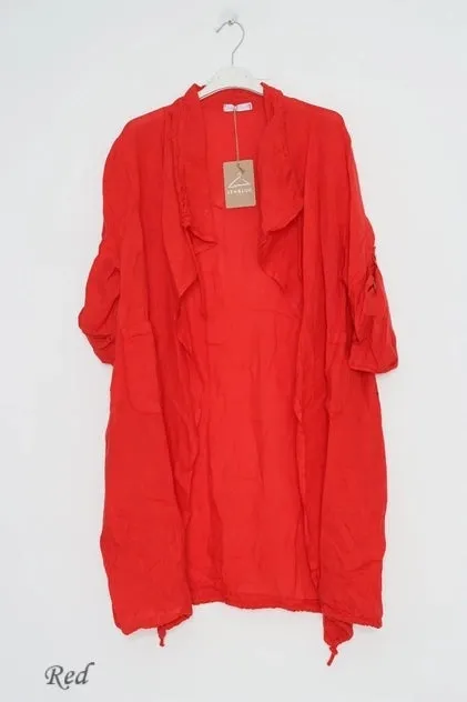 Drawstring Waterfall Linen 9679,Women Wear