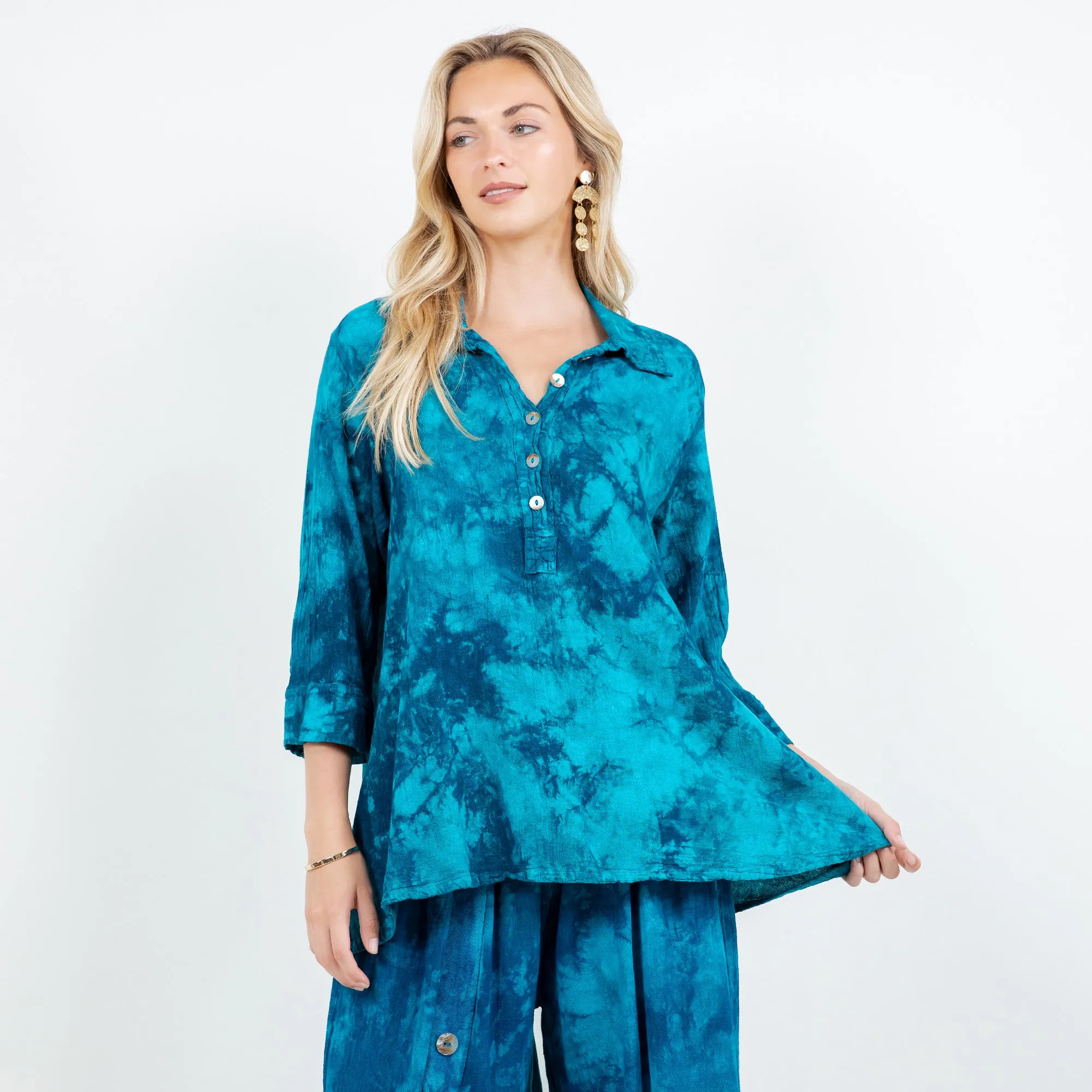 Drea Collared Shirt 100% Cotton Gauze,Women Wear