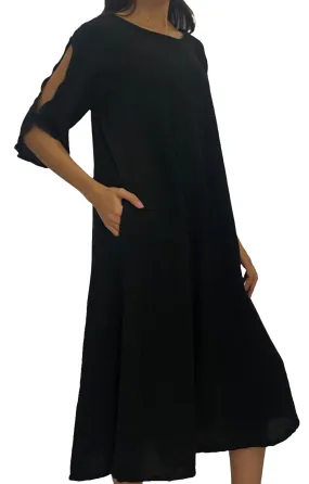 Eva Peek-a-Boo Sleeve Dress,Women Wear