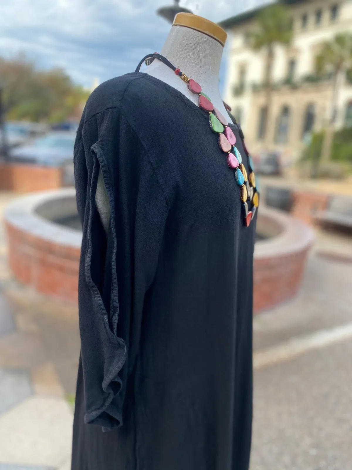 Eva Peek-a-Boo Sleeve Dress,Women Wear