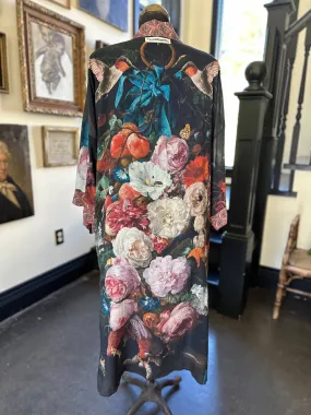 Flight of Fancy Long Duster Kimono Robe w/ Hummingbirds,Women Wear