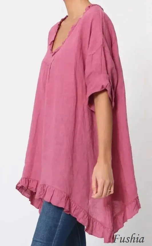 Flowing Linen Tunic 10768,Women Wear
