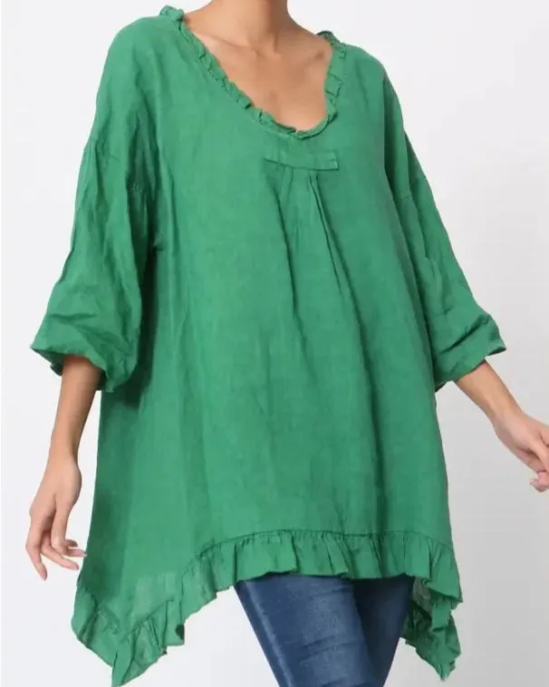 Flowing Linen Tunic 10768,Women Wear