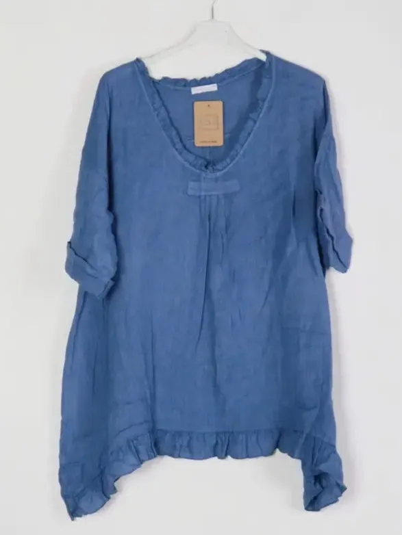Flowing Linen Tunic 10768,Women Wear