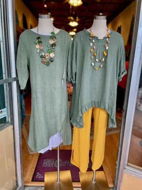 Flowing Linen Tunic 10768,Women Wear