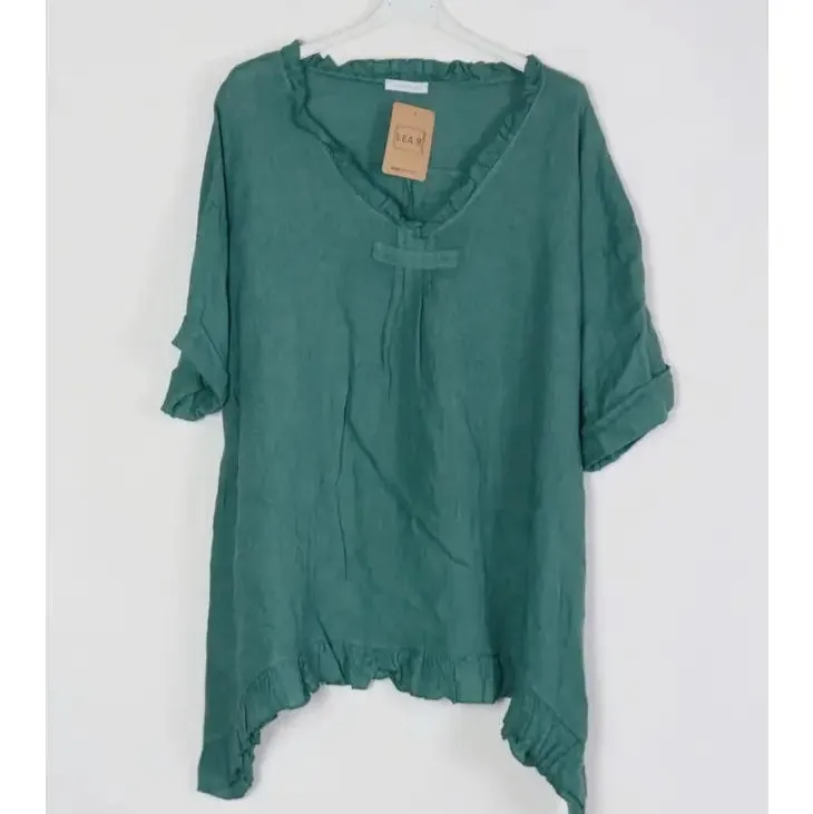Flowing Linen Tunic 10768,Women Wear