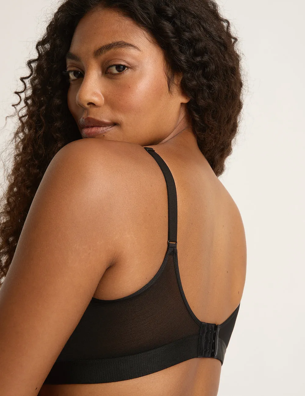 FreeMesh Full Bust Wireless Bra - Black,Women Wear