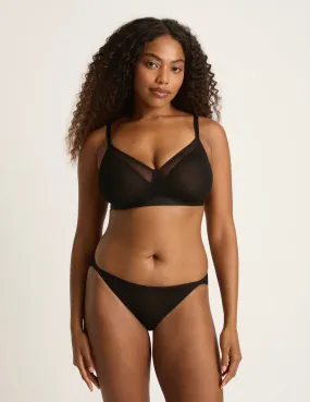 FreeMesh Full Bust Wireless Bra - Black,Women Wear