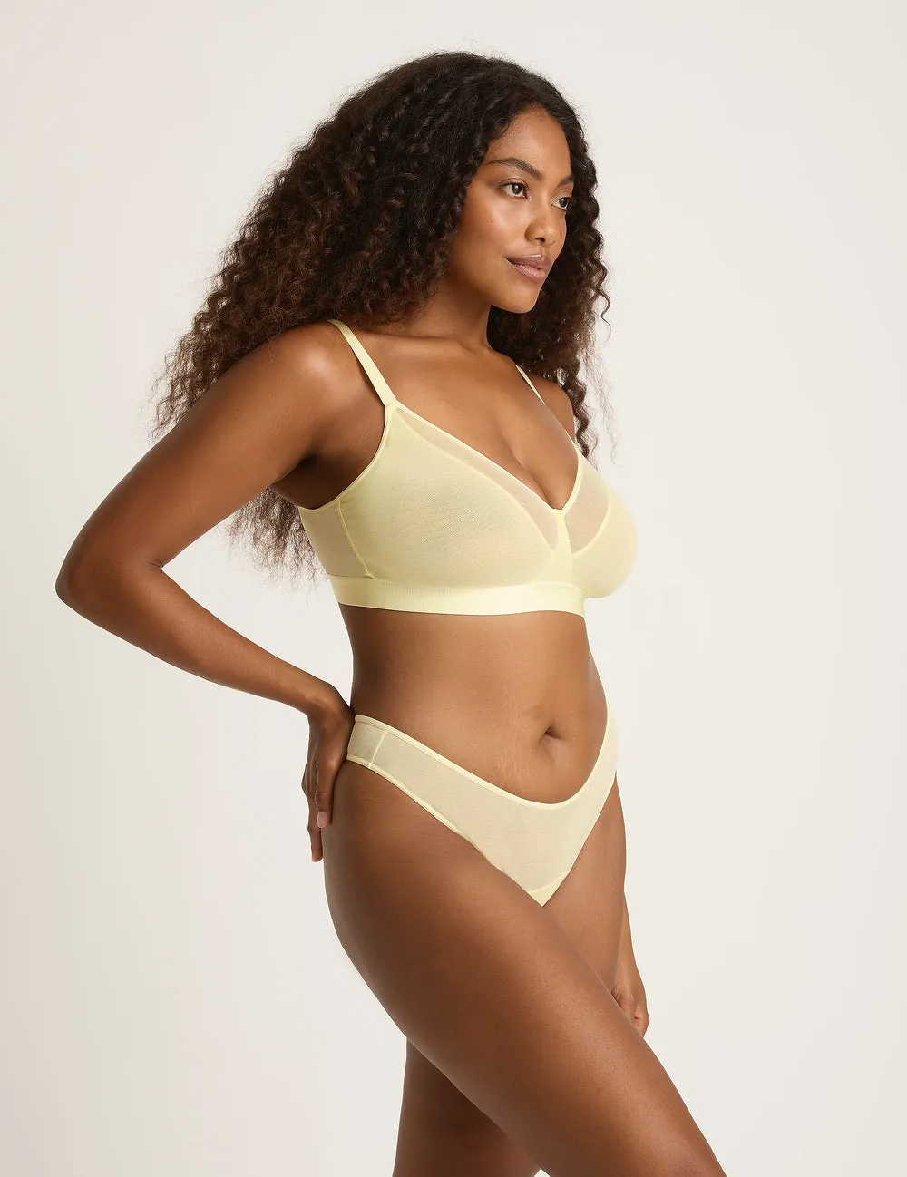 FreeMesh Full Bust Wireless Bra - Lemon,Women Wear