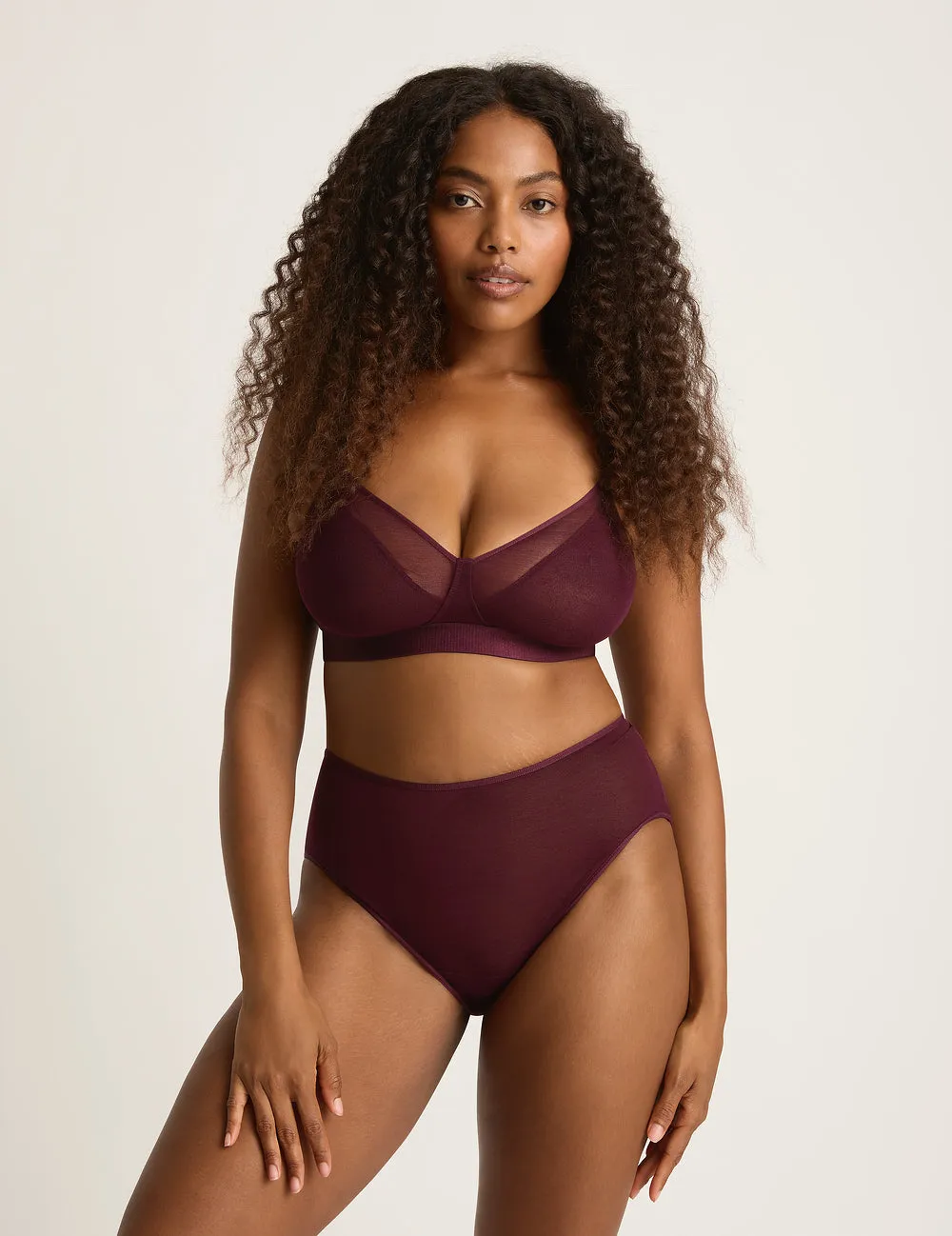 FreeMesh High-Cut Full Brief - Fig,Women Wear