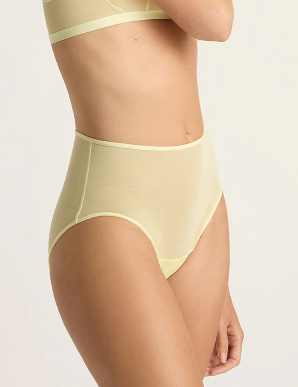 FreeMesh High-Cut Full Brief - Lemon,Women Wear