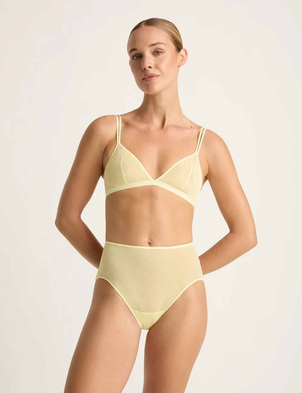 FreeMesh High-Cut Full Brief - Lemon,Women Wear