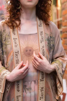 Friendship Love and Truth Long Belted Kimono,Women Wear