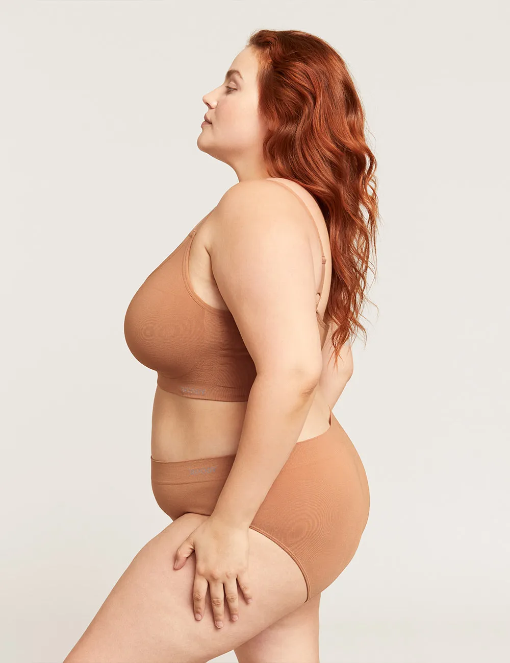 Full Bust Wireless Bra - Dune,Women Wear