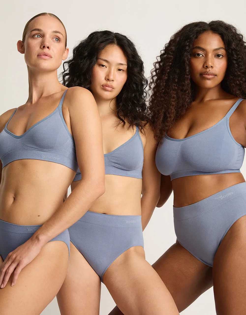 Full Bust Wireless Bra - Dusty Blue,Women Wear