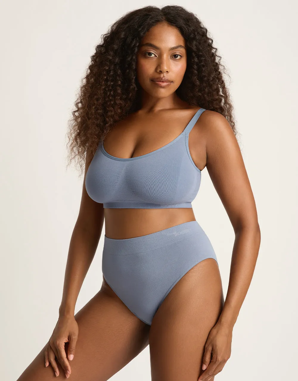Full Bust Wireless Bra - Dusty Blue,Women Wear