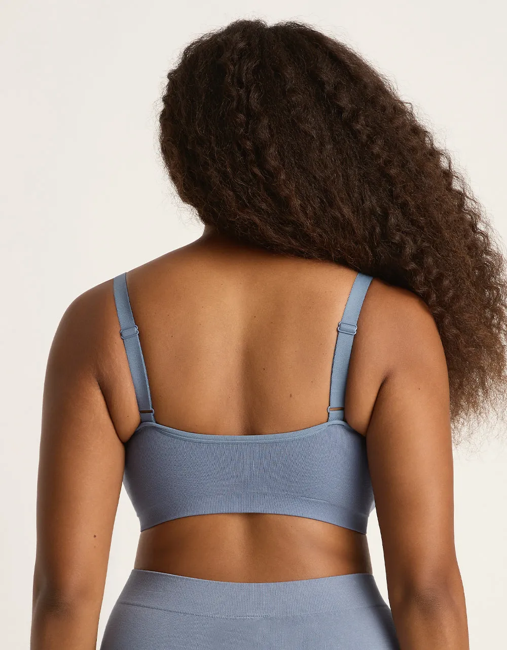 Full Bust Wireless Bra - Dusty Blue,Women Wear