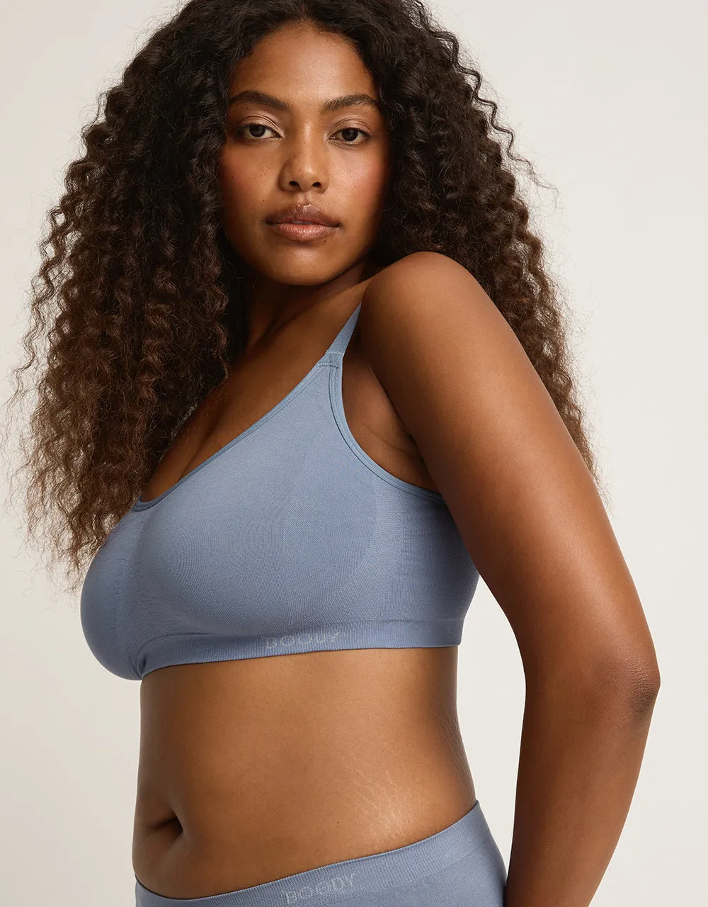 Full Bust Wireless Bra - Dusty Blue,Women Wear
