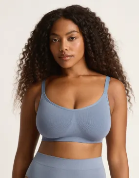 Full Bust Wireless Bra - Dusty Blue,Women Wear