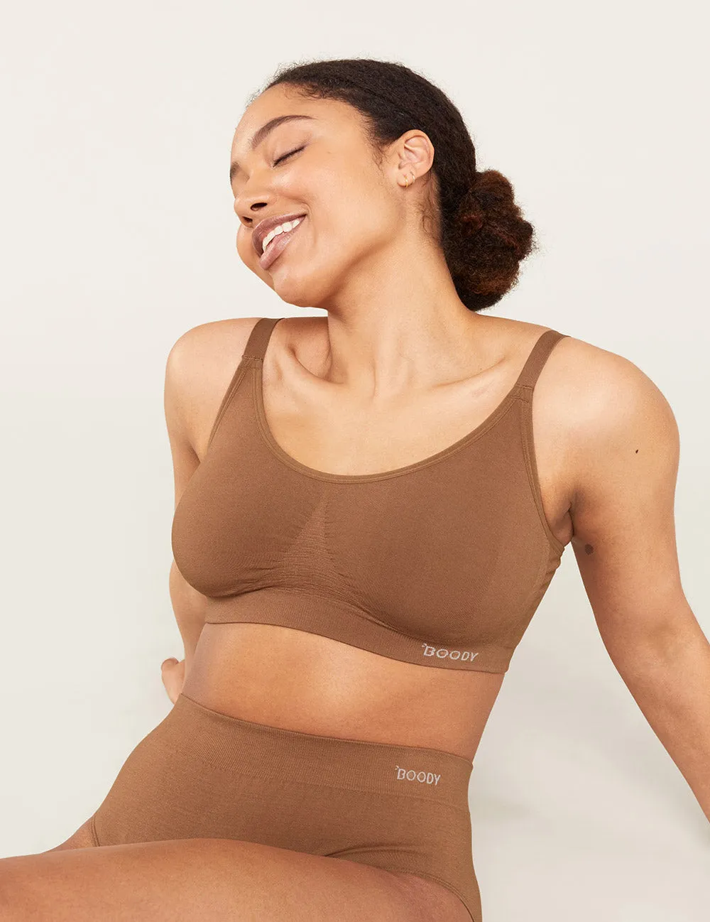 Full Bust Wireless Bra - Maple,Women Wear