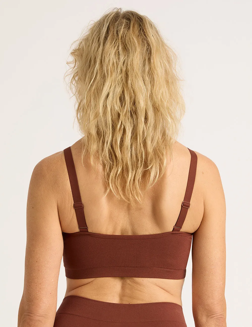 Full Bust Wireless Bra - Rust,Women Wear