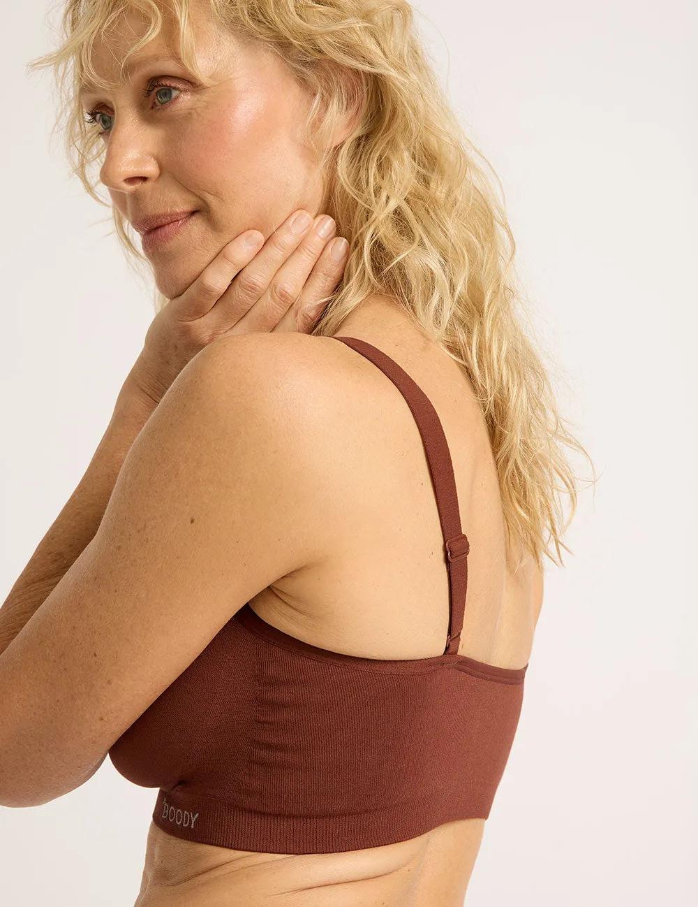 Full Bust Wireless Bra - Rust,Women Wear