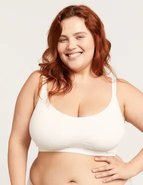 Full Bust Wireless Bra - White,Women Wear