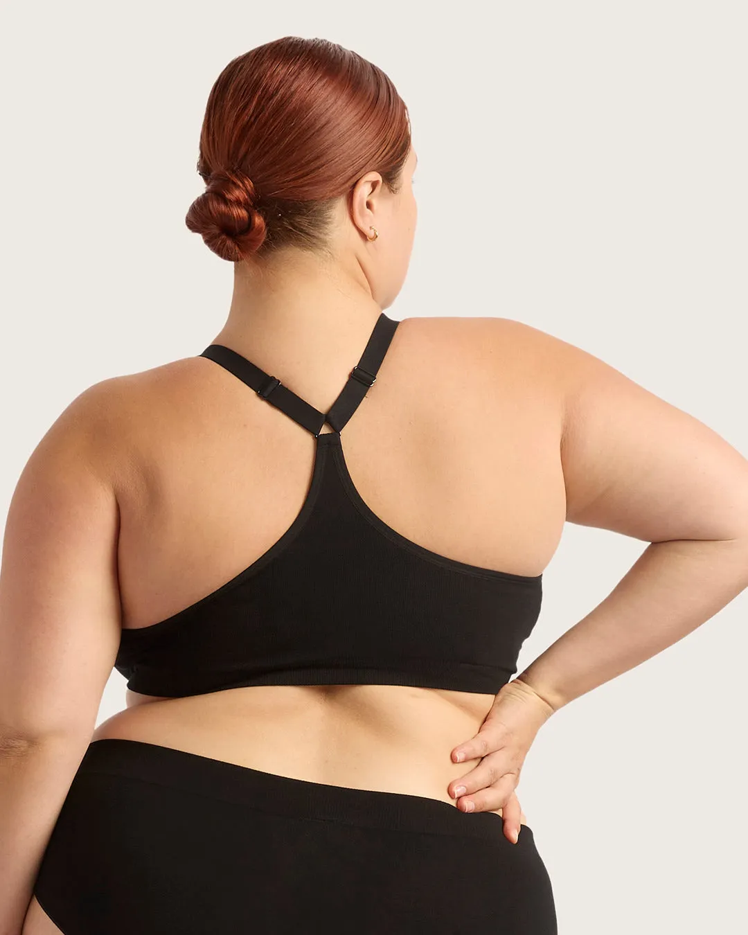 Full Bust Wireless Racerback Bra - Black,Women Wear