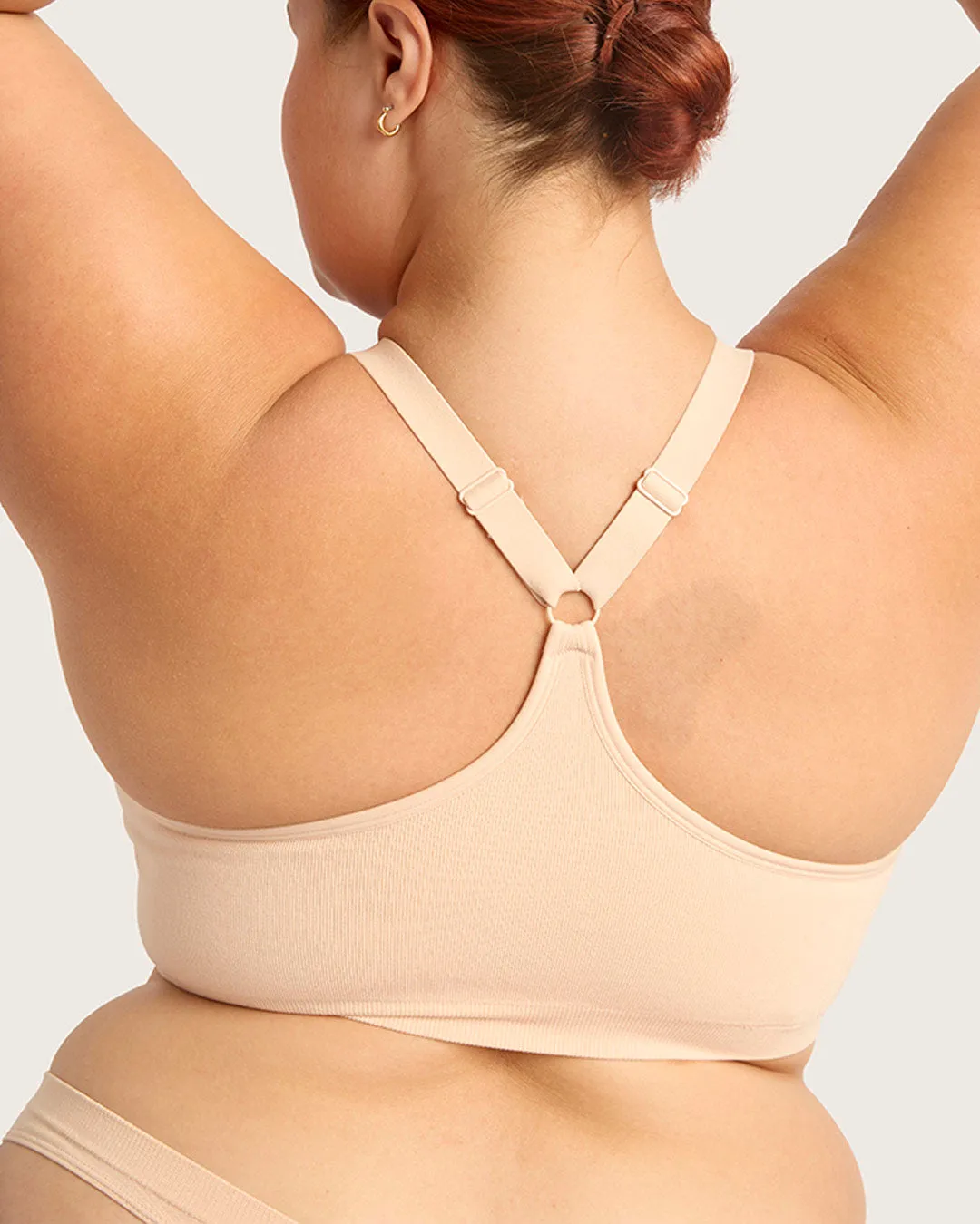 Full Bust Wireless Racerback Bra - Shell,Women Wear