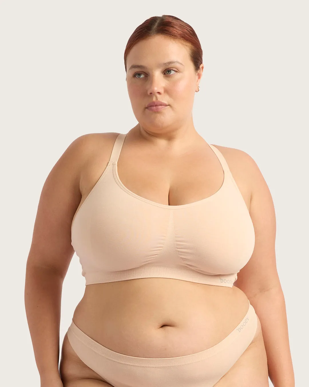 Full Bust Wireless Racerback Bra - Shell,Women Wear