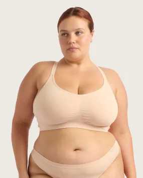 Full Bust Wireless Racerback Bra - Shell,Women Wear
