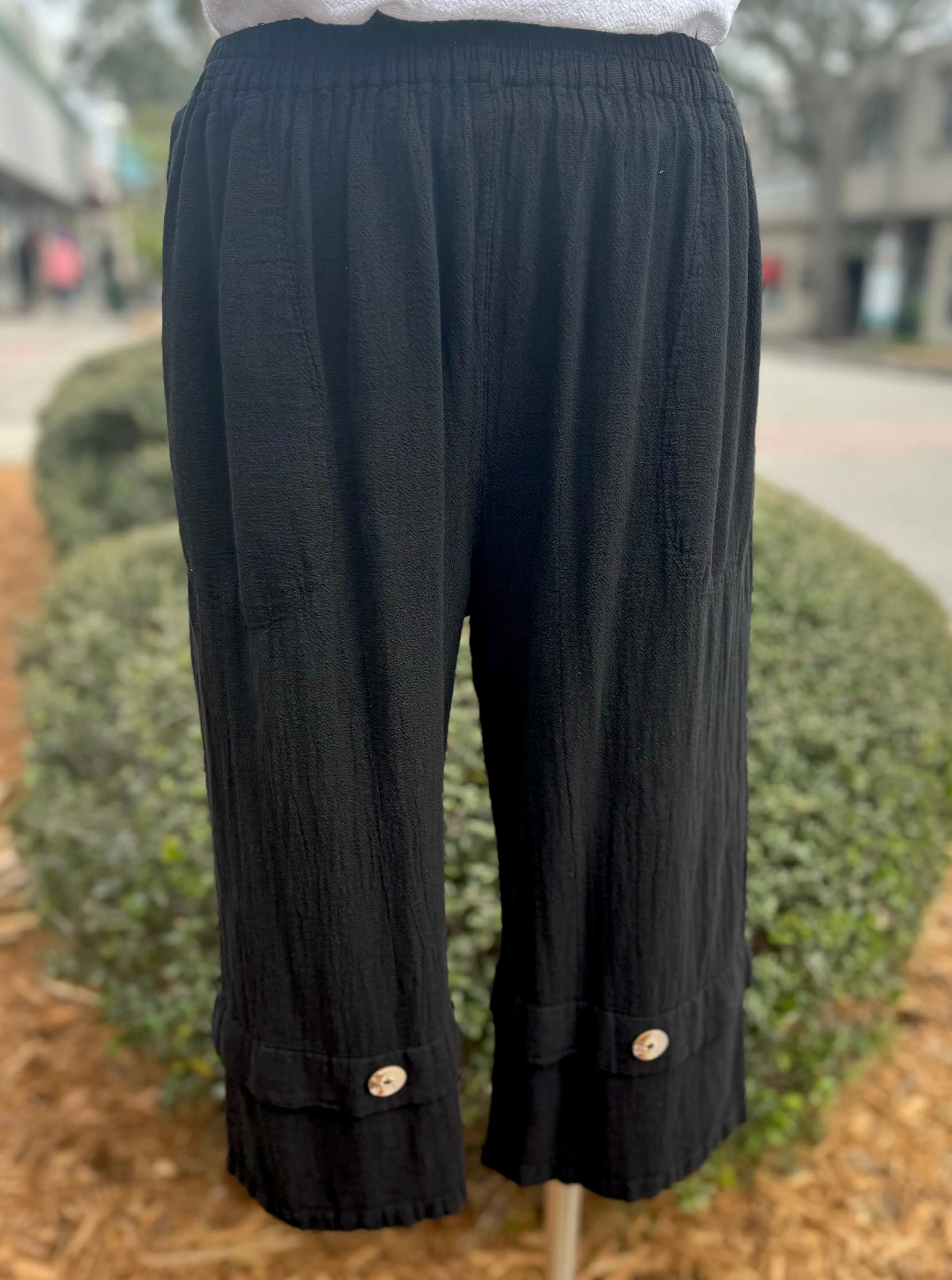 Gail Capri Pant with Pockets! 100% Cotton Gauze,Women Wear
