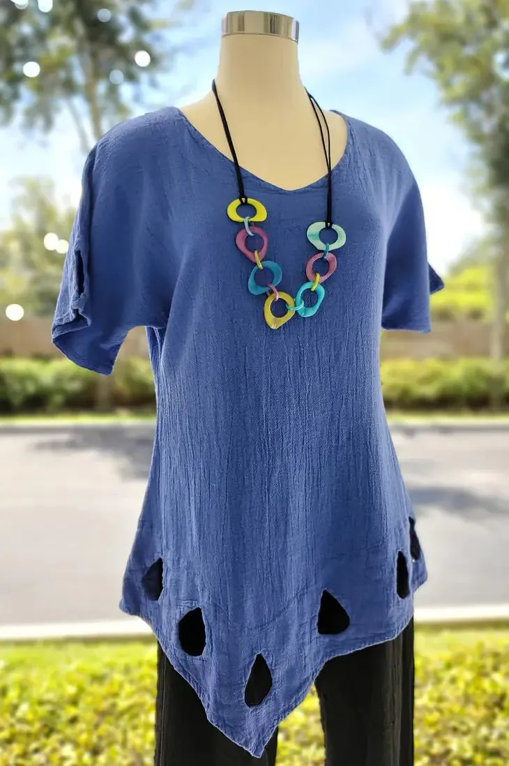 Giselle Keyhole Teardrop Detailed Top- All Sizes!,Women Wear