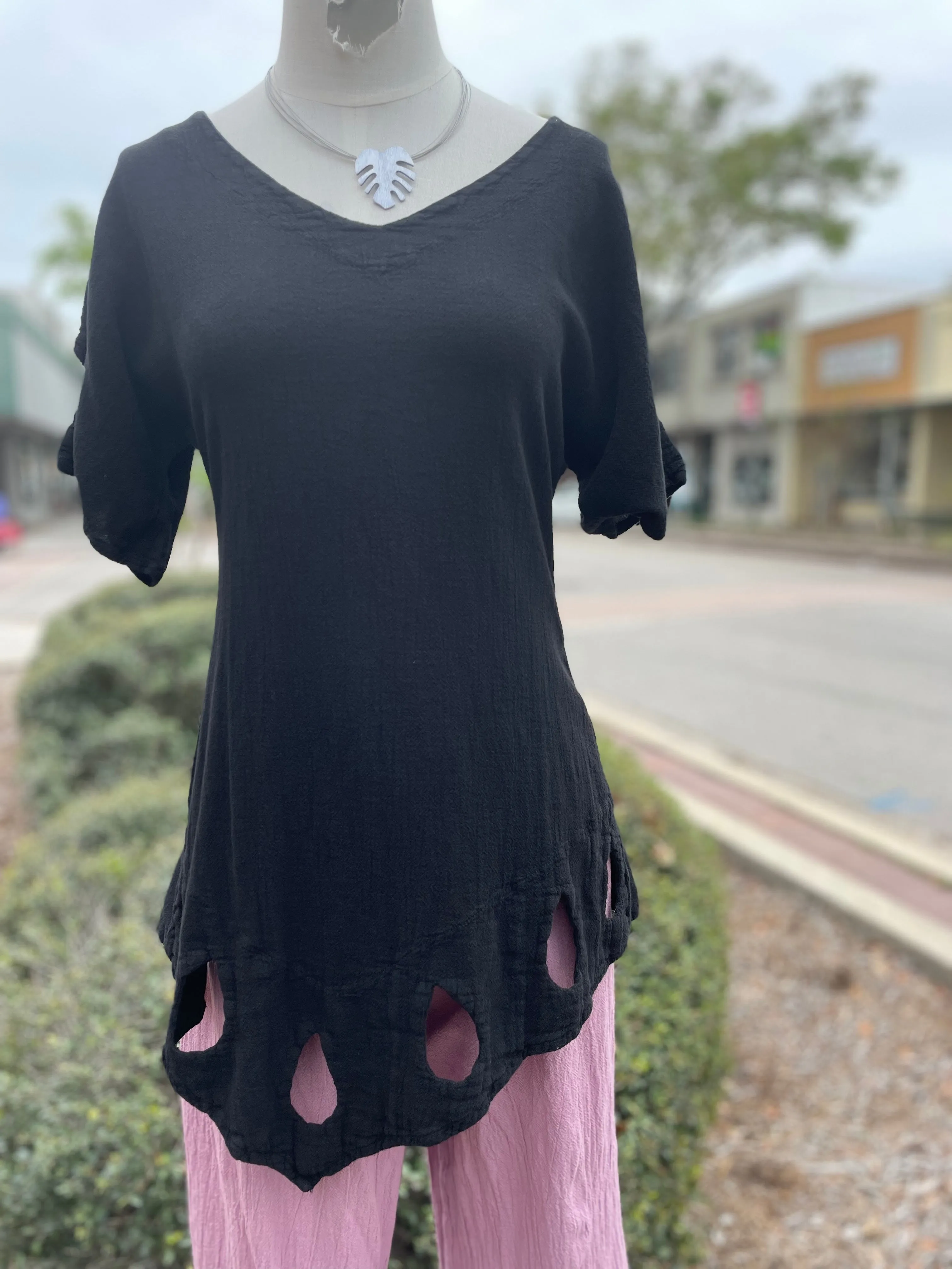Giselle Keyhole Teardrop Detailed Top- All Sizes!,Women Wear