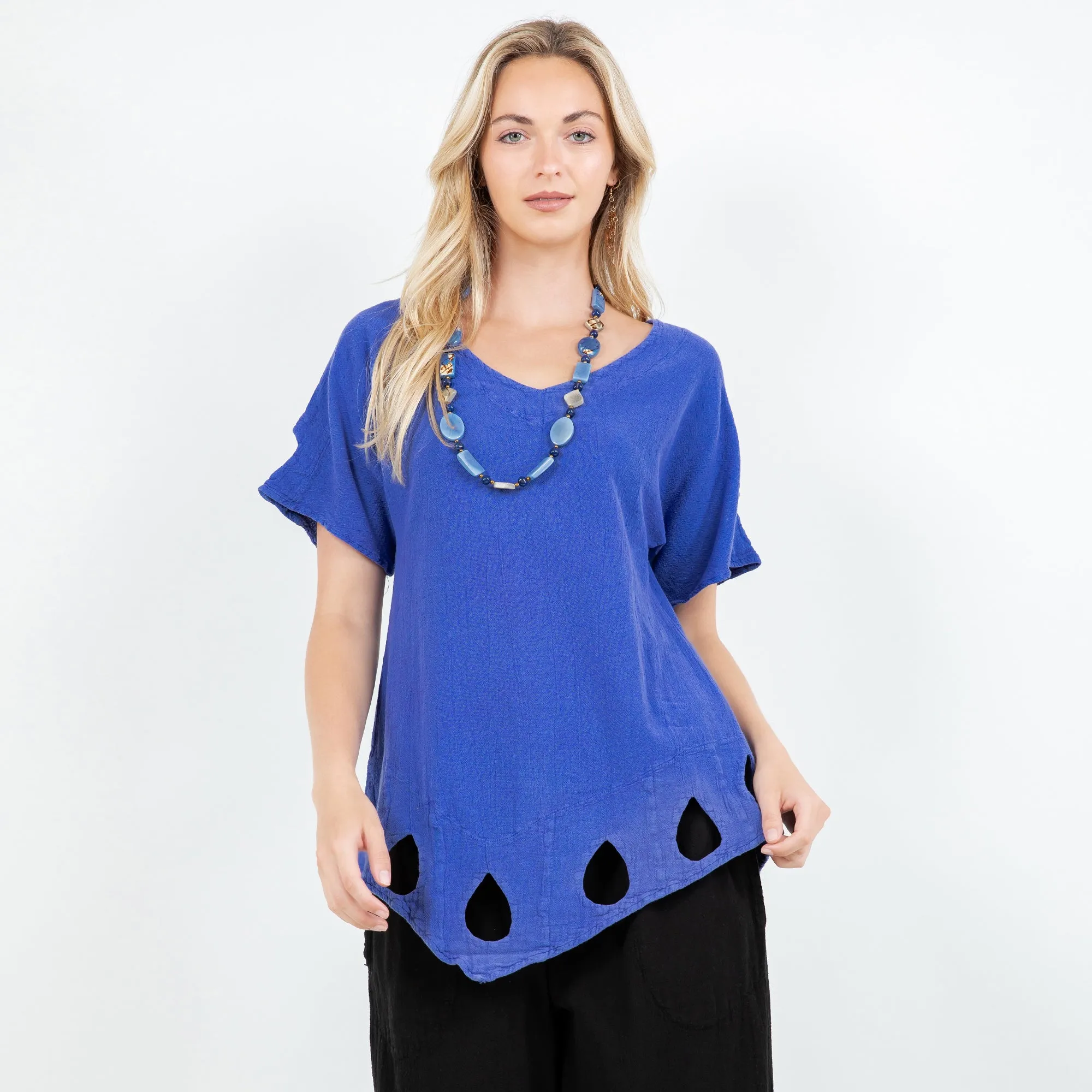 Giselle Keyhole Teardrop Detailed Top- All Sizes!,Women Wear