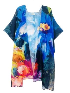 JC062763 Blue-Multi Monet Oil Painting Kimono 62763,Women Wear