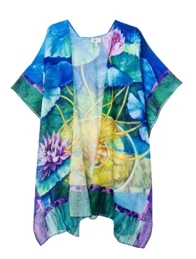 JC062766 Green-Purple Lotus Kimono 62766,Women Wear