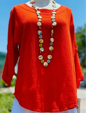 Joan Top With Cinched 3/4 Sleeves,Women Wear