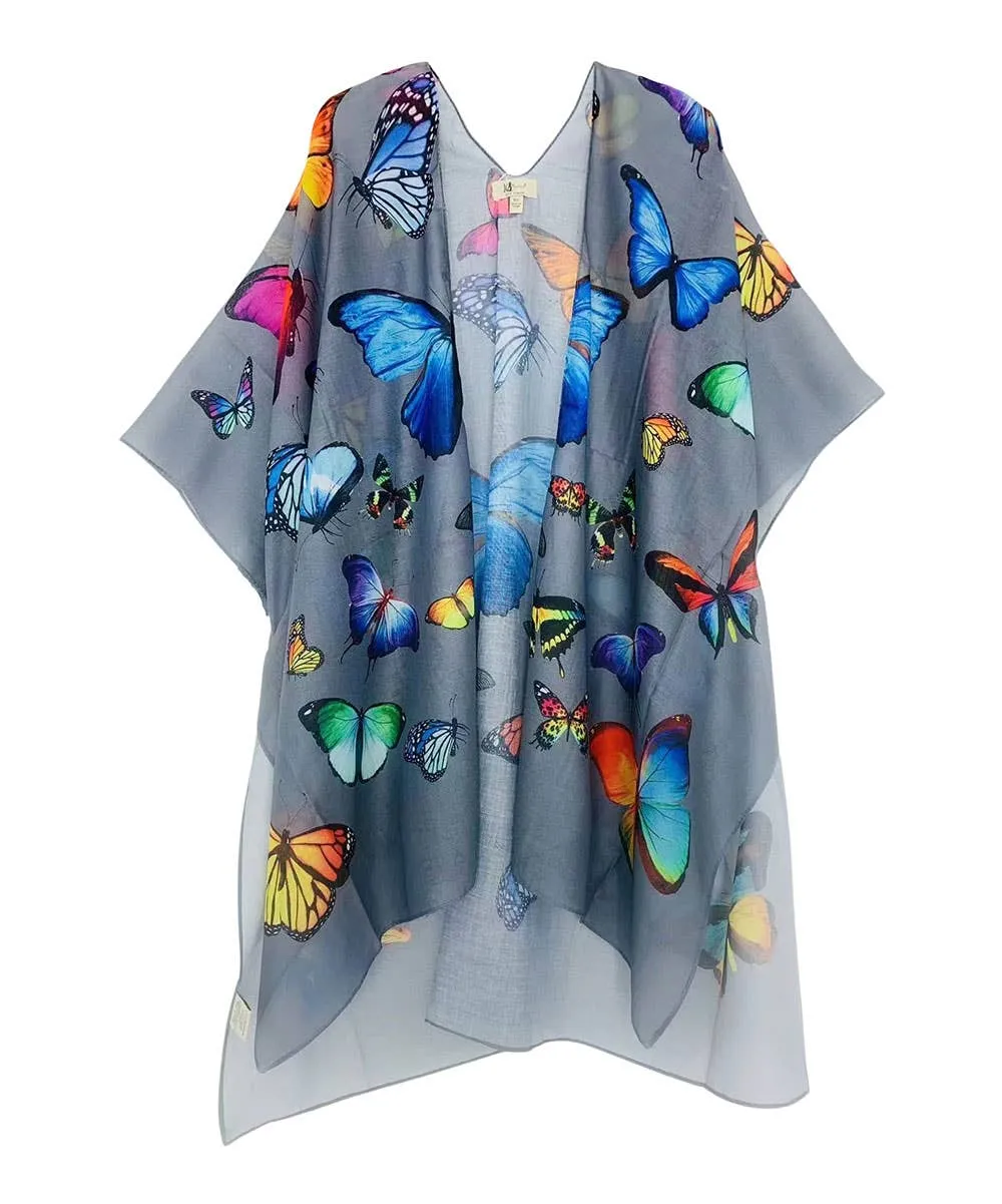 Kimono 8110106 Grey Butterflies,Women Wear