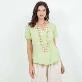 Lauren Top- Scoop Bottom Button Details - New Colors!,Women Wear